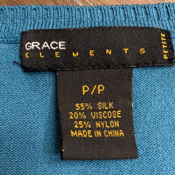 Grace Elements blue sleeveless lightweight  silk blend sweater vest Size XS/PP - Picture 11 of 14
